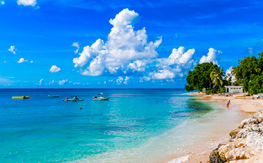 The coastline of Bridgetown, Barbados
